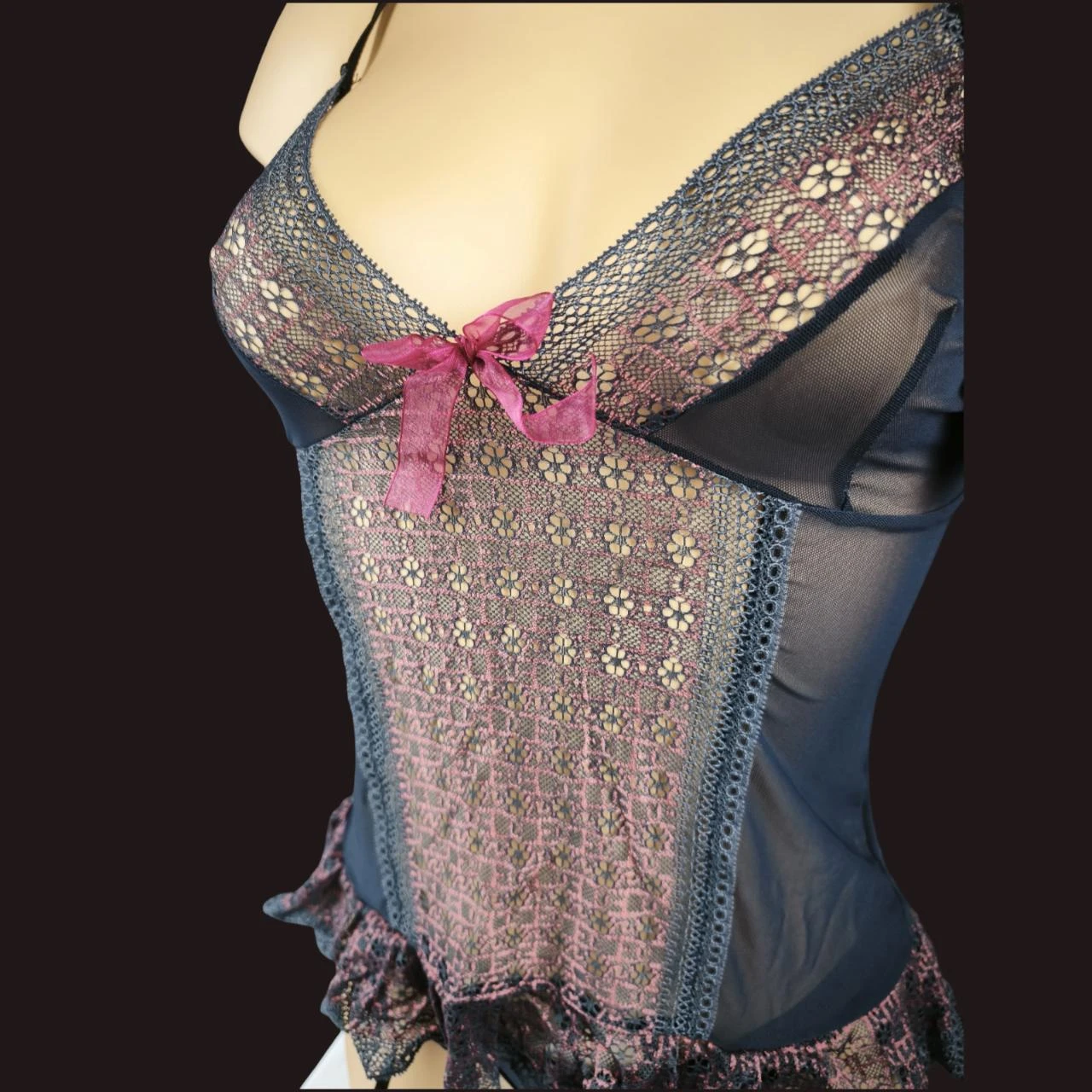 Conjunto de lingerie Guêpière + String Marca Casmir "Elise Corset" Novo G/GG 40/42 – photo 6